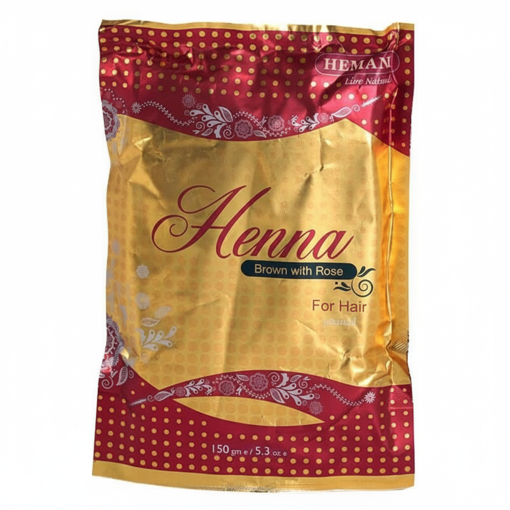 Henné en poudre Marron à la Rose- HEMANI– lot de 6