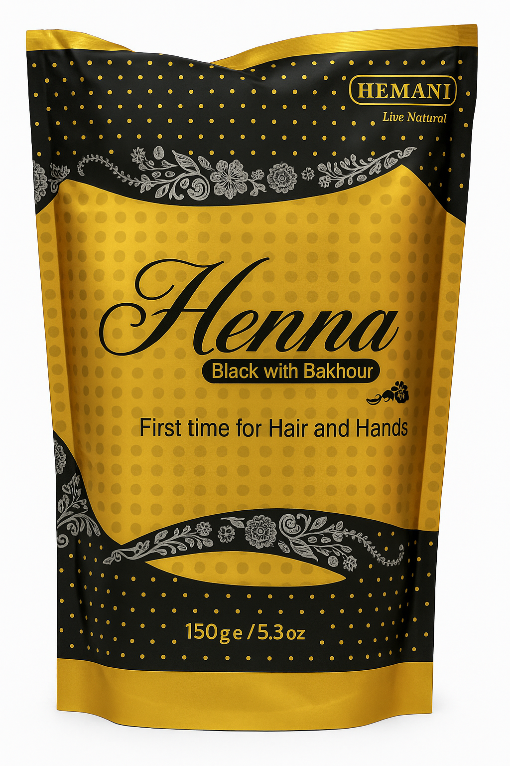 Henné Noir en poudre au Bakhour – HEMANI– lot de 6