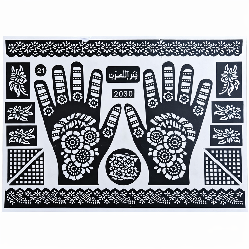 Feuilles pour Tatouage Henné – Lot de 12