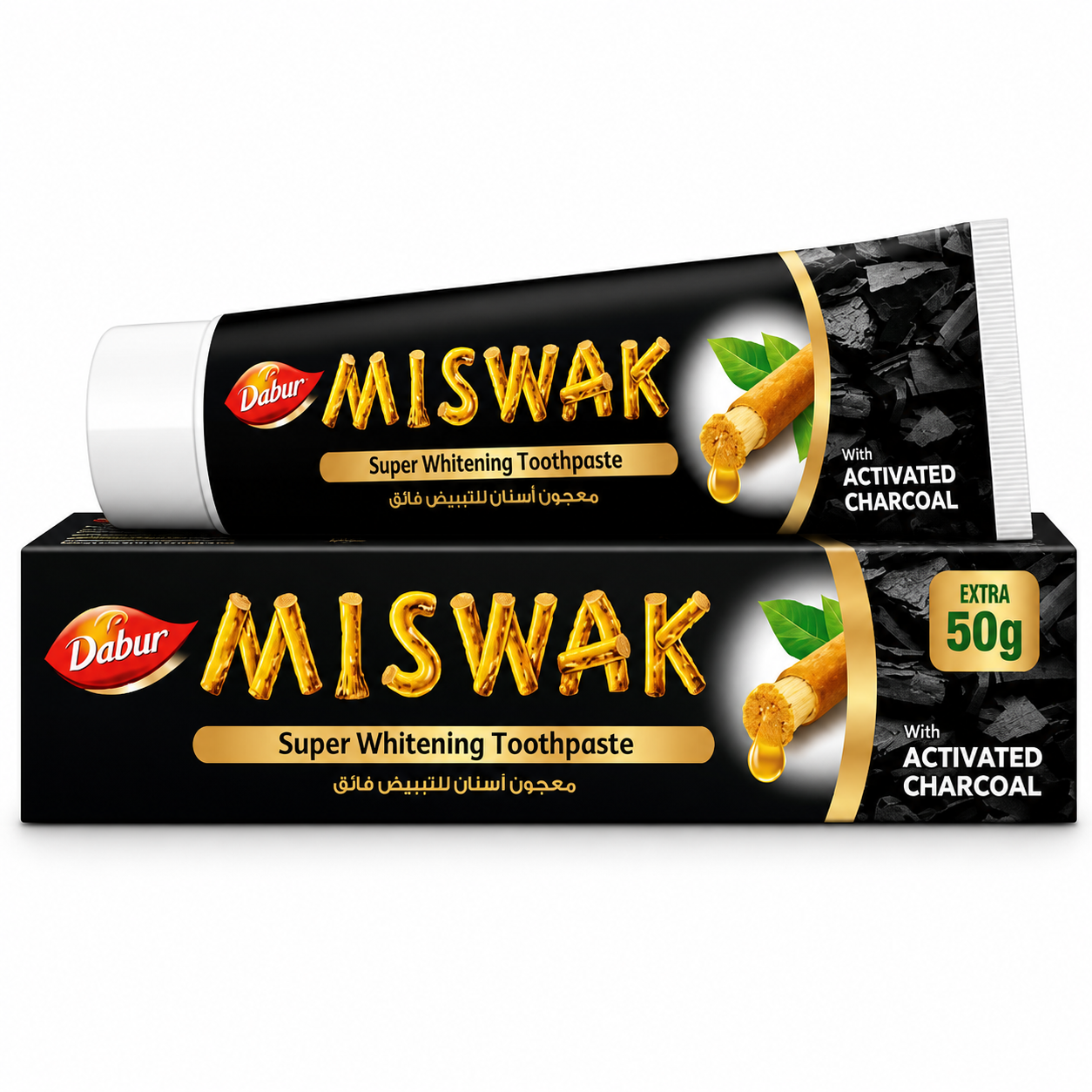 Miswak Dabur au Charbon 170g – Lot de 6