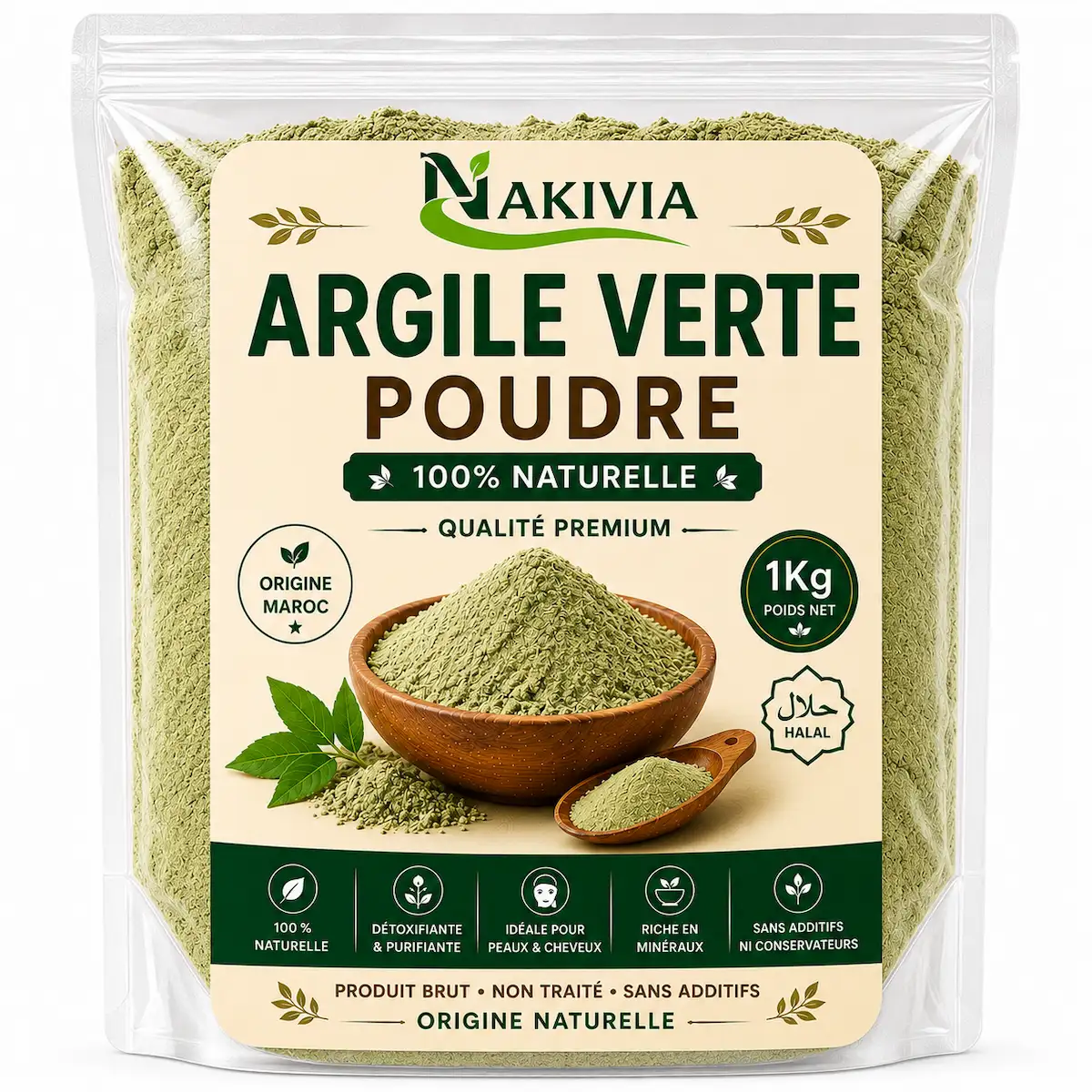 Argile Verte en Poudre – 1 kg