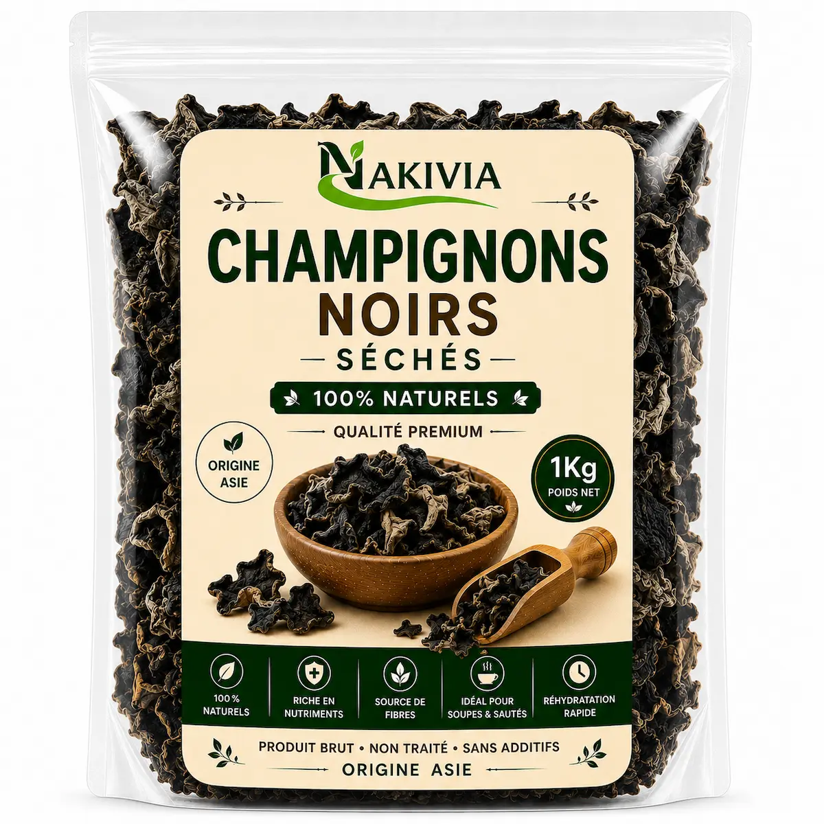 Champignons Noirs Séchés – 1 kg
