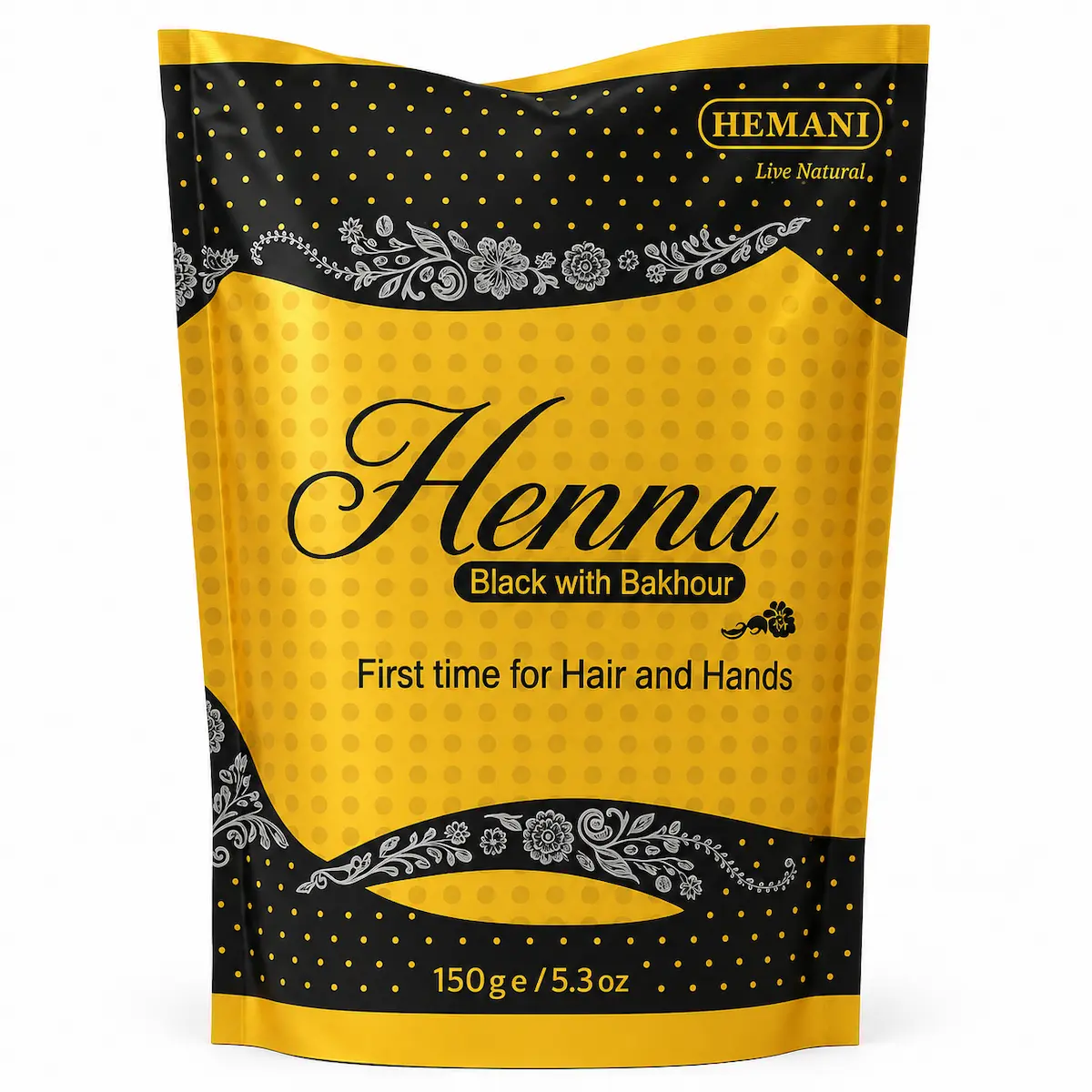 Henné Noir en poudre au Bakhour – HEMANI– lot de 6