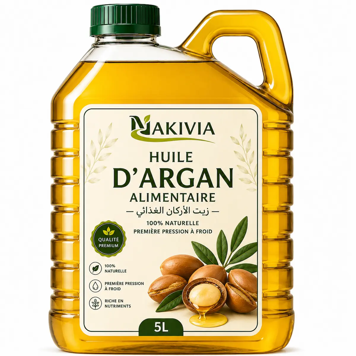 Huile d’Argan Alimentaire – 5 L en vrac