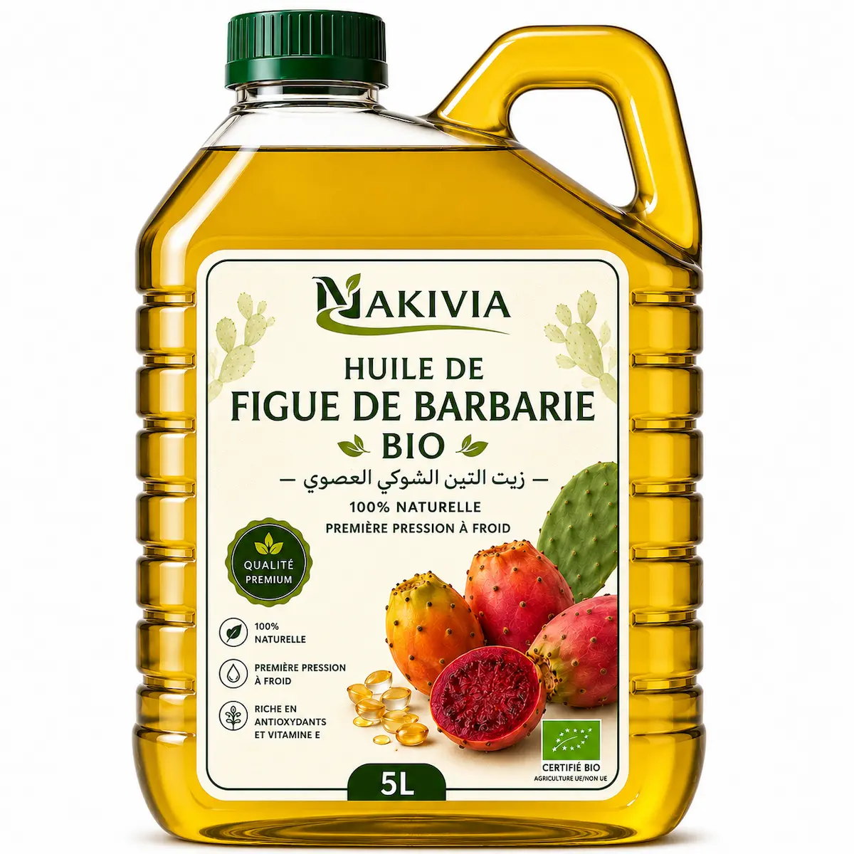 Huile de Figue de Barbarie BIO (Ecocert) – 5 L en vrac