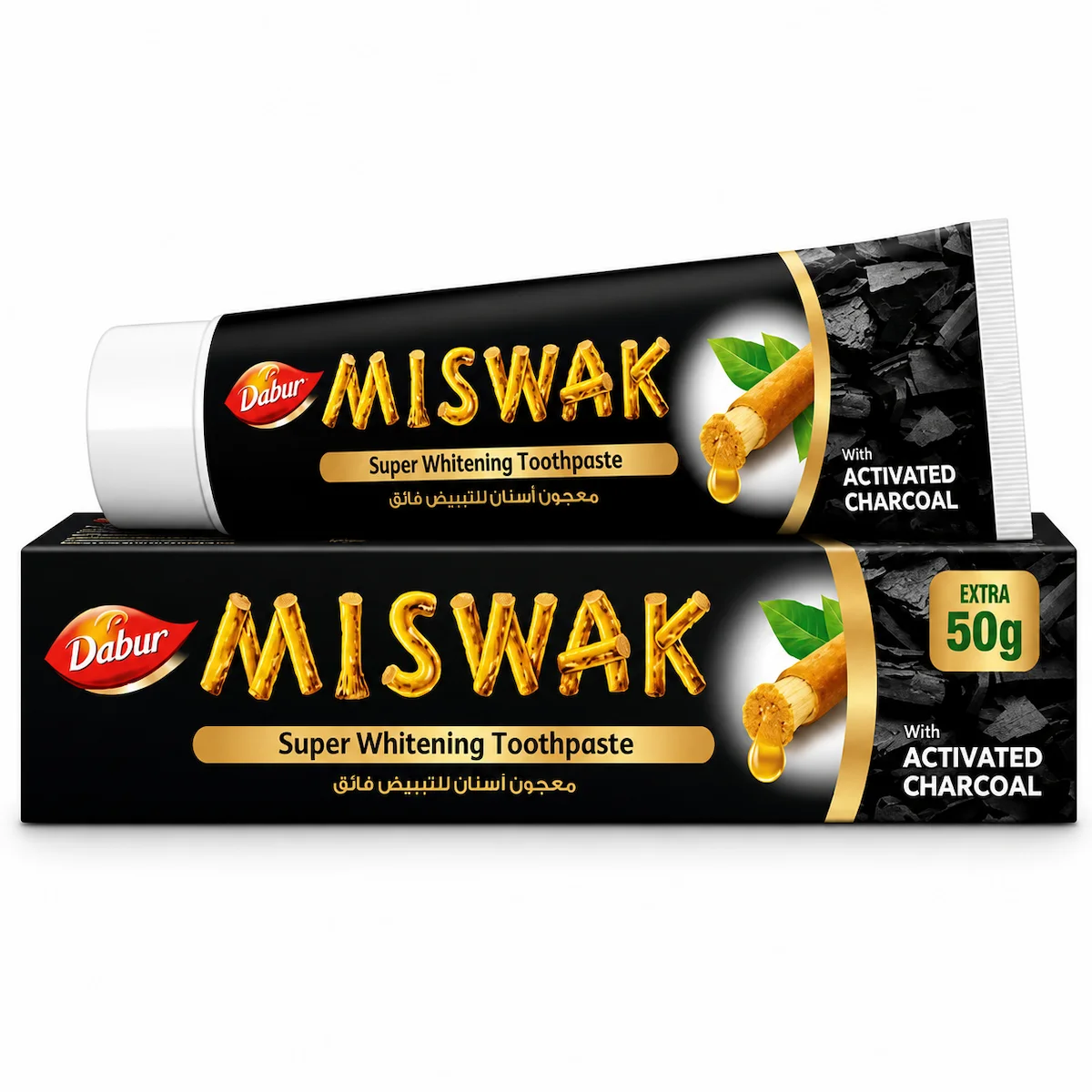 Miswak Dabur au Charbon 170g – Lot de 6