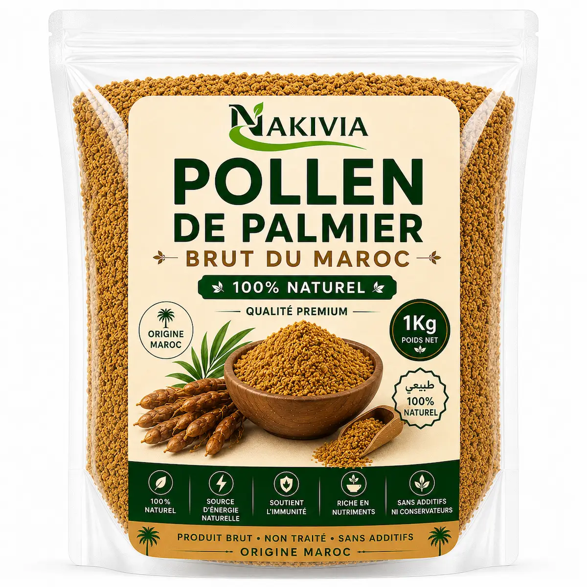 Pollen de Palmier Brut du Maroc – 1 kg