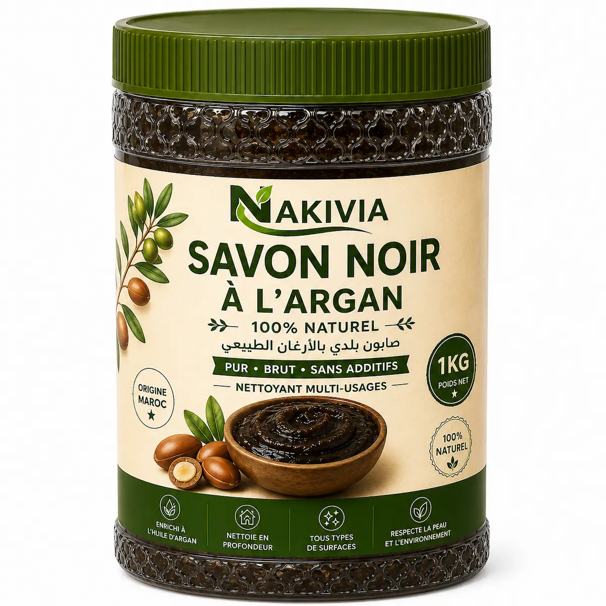 Savon Noir à l’Argan – 1 kg