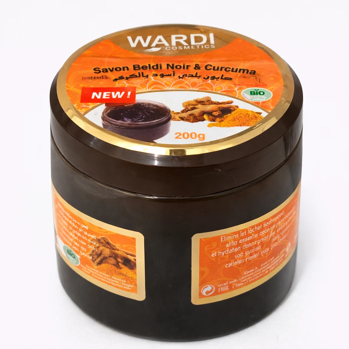 Savon Noir au Curcuma 200g – Lot de 6