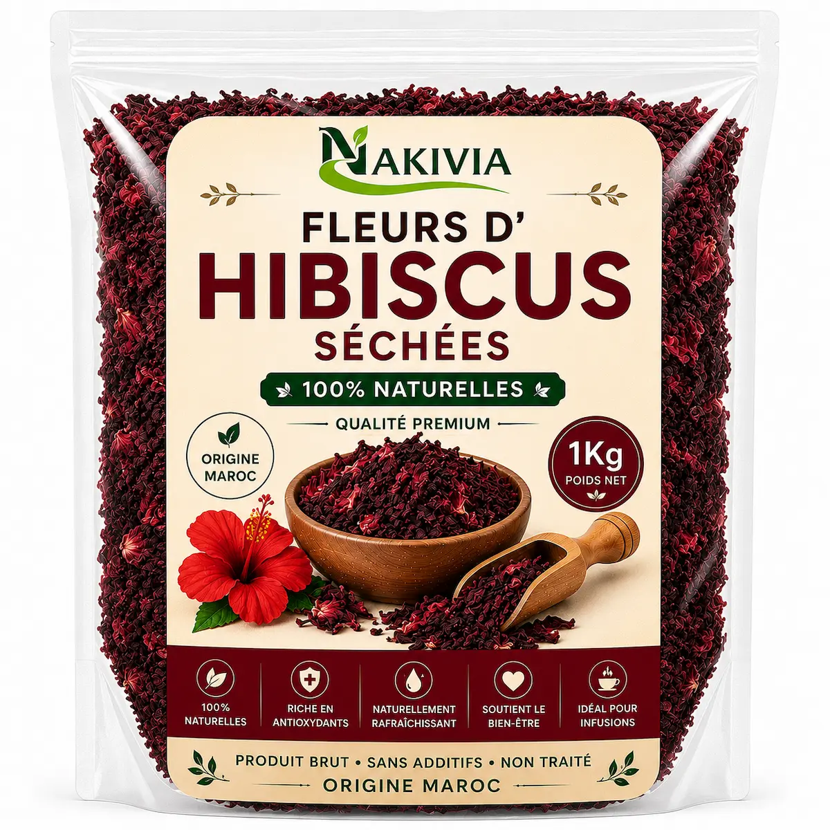 Fleurs d’Hibiscus Séchées – 1 kg