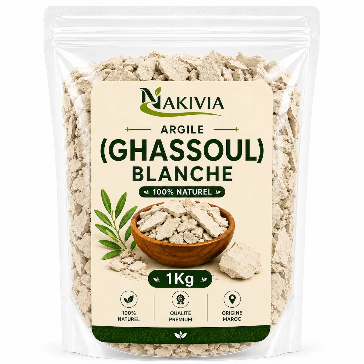 Argile Blanche (Ghassoul) – 1 kg