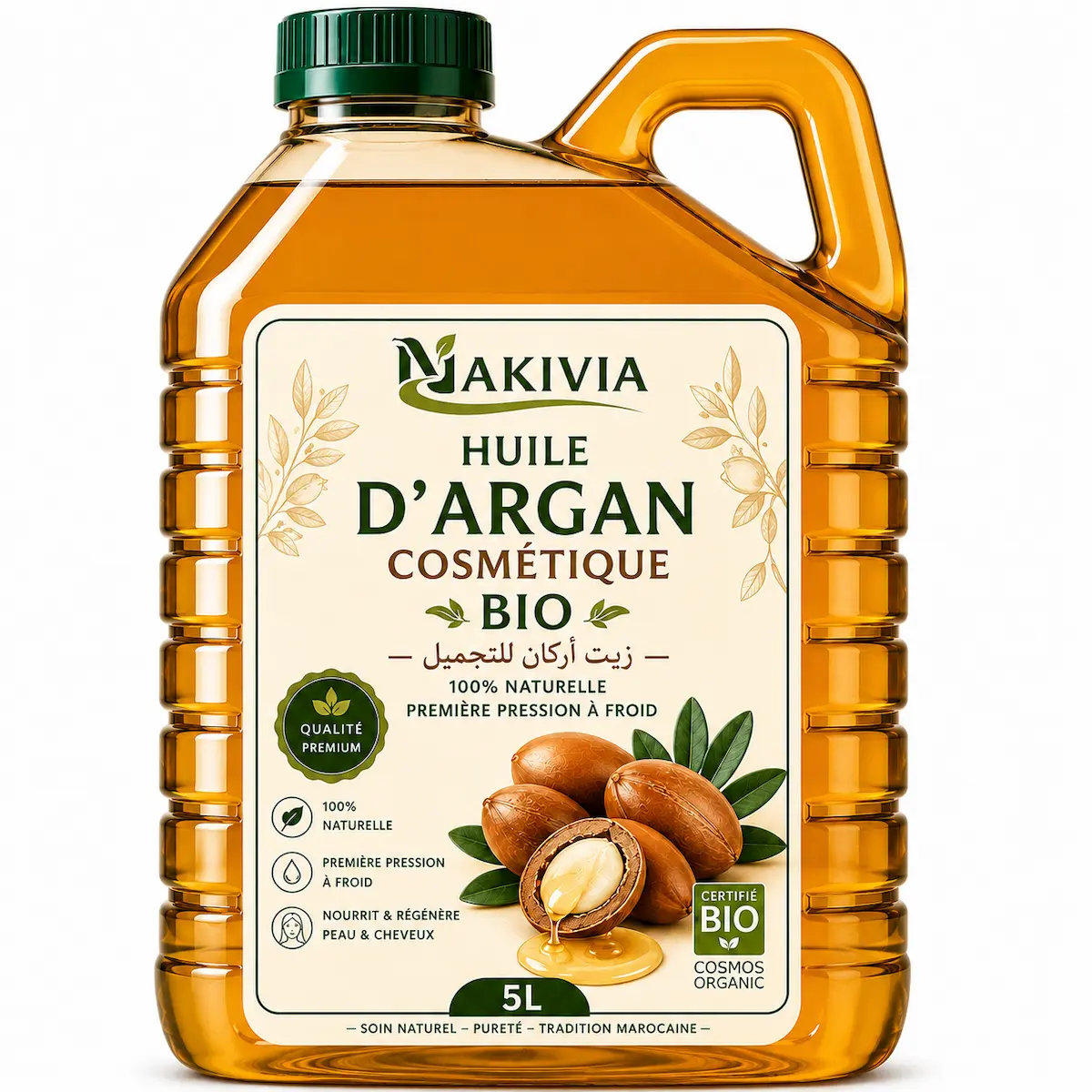 Huile d’Argan Cosmétique BIO (Ecocert) – 5 L en vrac