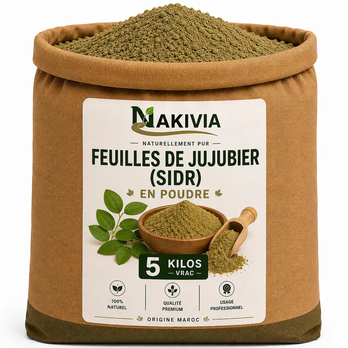 Feuilles de Jujubier (Sidr) en Poudre – 5 kg en vrac